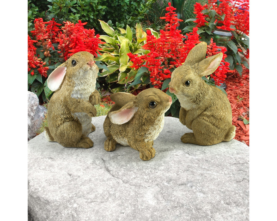 Toscano - Set of 3 The Bunny DenGarden Rabbit Statue