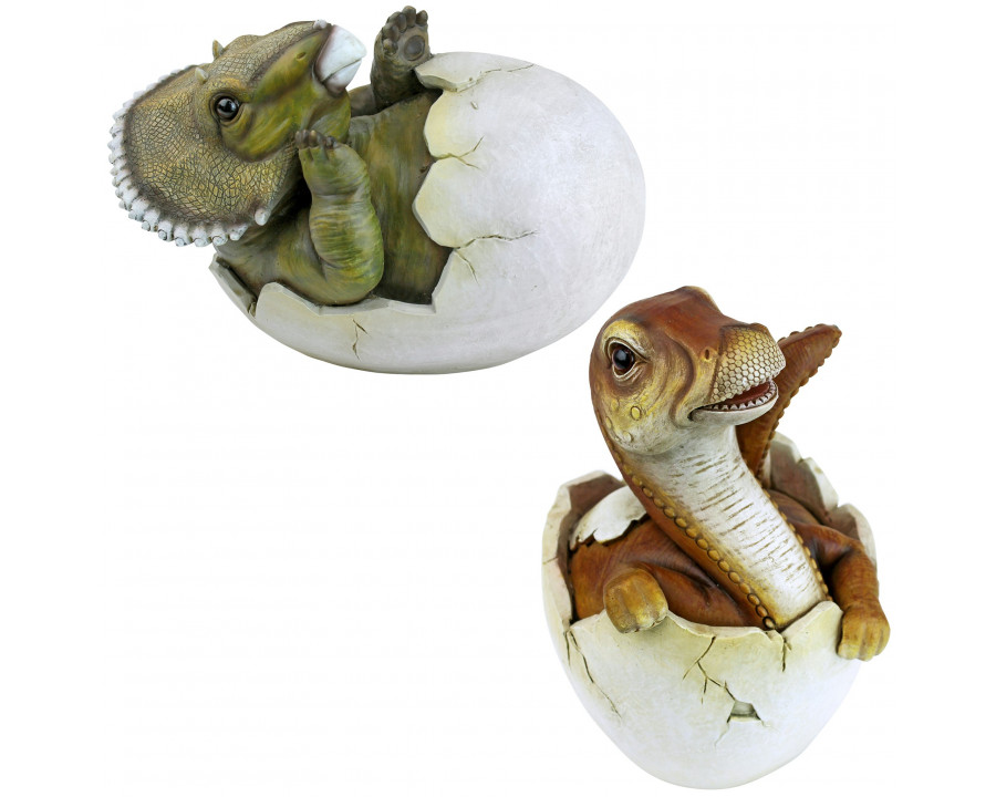 Toscano - Jurassic Dinosaur Egg Hatchling Garden Statues