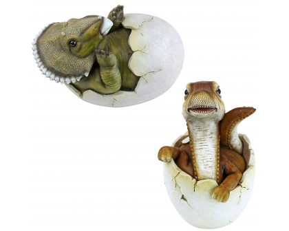 Toscano - Jurassic Dinosaur Egg Hatchling Garden Statues