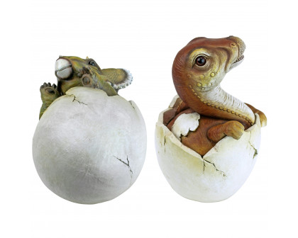 Toscano - Jurassic Dinosaur Egg Hatchling Garden Statues