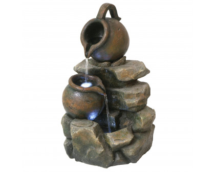 Toscano - LaTaverna Cascading Urns Illuminated Garden Fountain