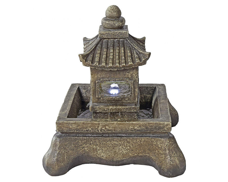 Toscano - Mokoshi Pagoda Illuminated Garden Fountain