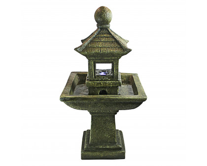 Toscano - Sacred Space Pagoda Illuminated Garden Fountain