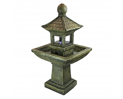 Toscano - Sacred Space Pagoda Illuminated Garden Fountain