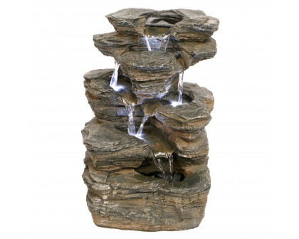 Toscano - Devil Thumb Falls Illuminated Garden Fountain