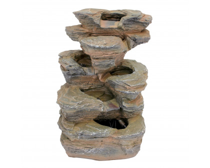 Toscano - Devil Thumb Falls Illuminated Garden Fountain