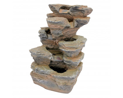 Toscano - Devil Thumb Falls Illuminated Garden Fountain