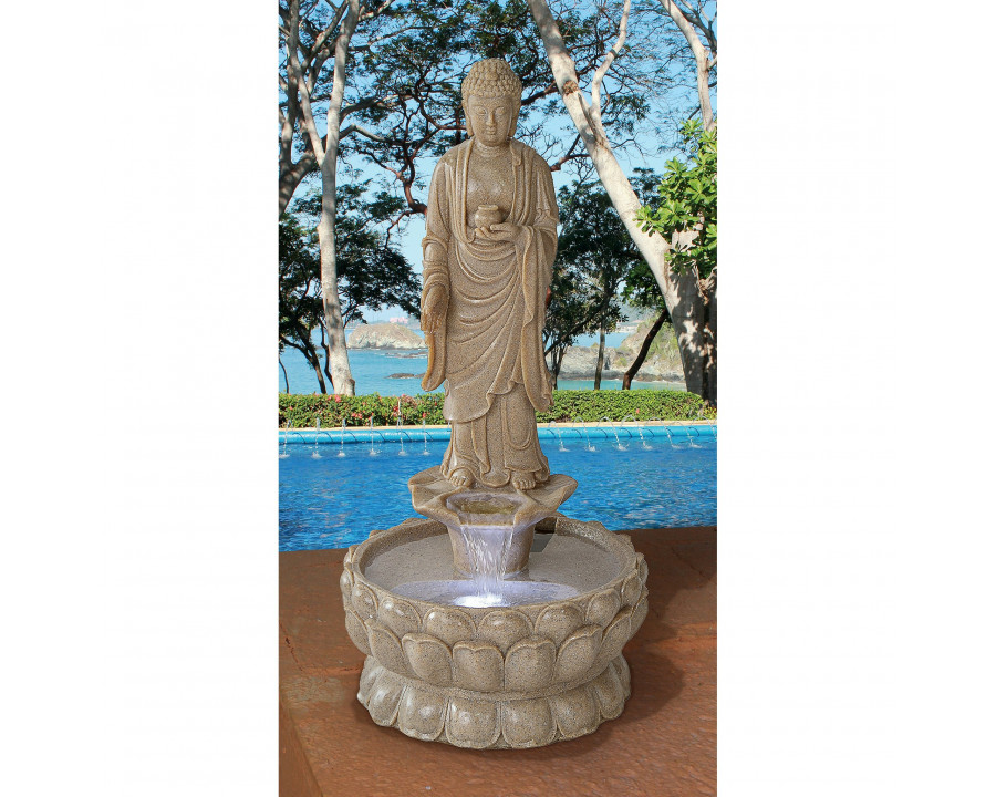 Toscano - Earth Witness Buddha Illuminated Garden Fountain