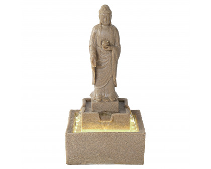 Toscano - Earth Witness Buddha Illuminated Garden Fountain