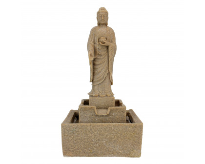 Toscano Earth Witness Buddha Illuminated Medium Garden Fountain