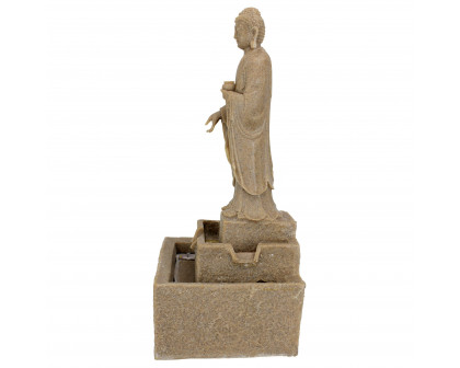 Toscano Earth Witness Buddha Illuminated Medium Garden Fountain