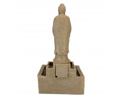 Toscano Earth Witness Buddha Illuminated Medium Garden Fountain