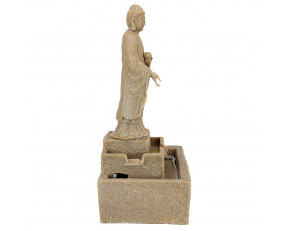 Toscano Earth Witness Buddha Illuminated Medium Garden Fountain