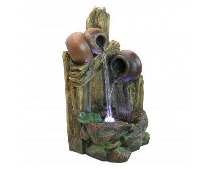 Toscano - The Cascading Urns of Ravello Illuminated Garden Fountain