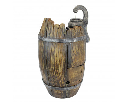 Toscano - Farm Cistern Barrel Illuminated Garden Fountain