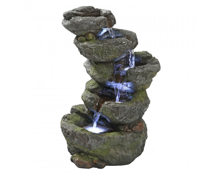 Toscano - Breakneck Falls Illuminated Garden Fountain