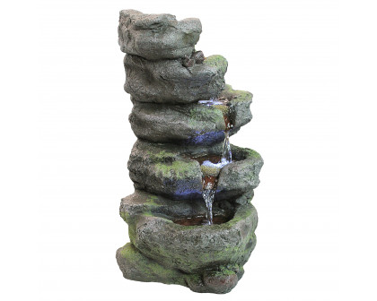 Toscano - Breakneck Falls Illuminated Garden Fountain