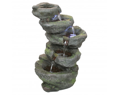 Toscano - Breakneck Falls Illuminated Garden Fountain