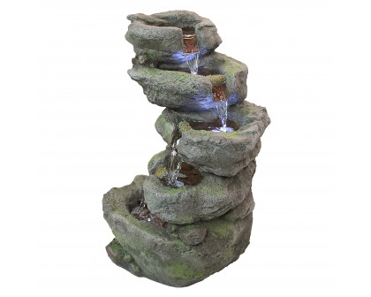 Toscano - Breakneck Falls Illuminated Garden Fountain