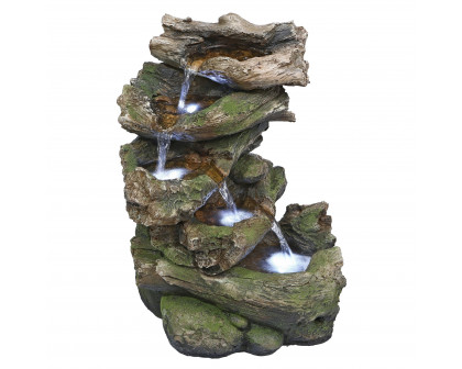 Toscano - Mesquite Falls Illuminated Garden Fountain