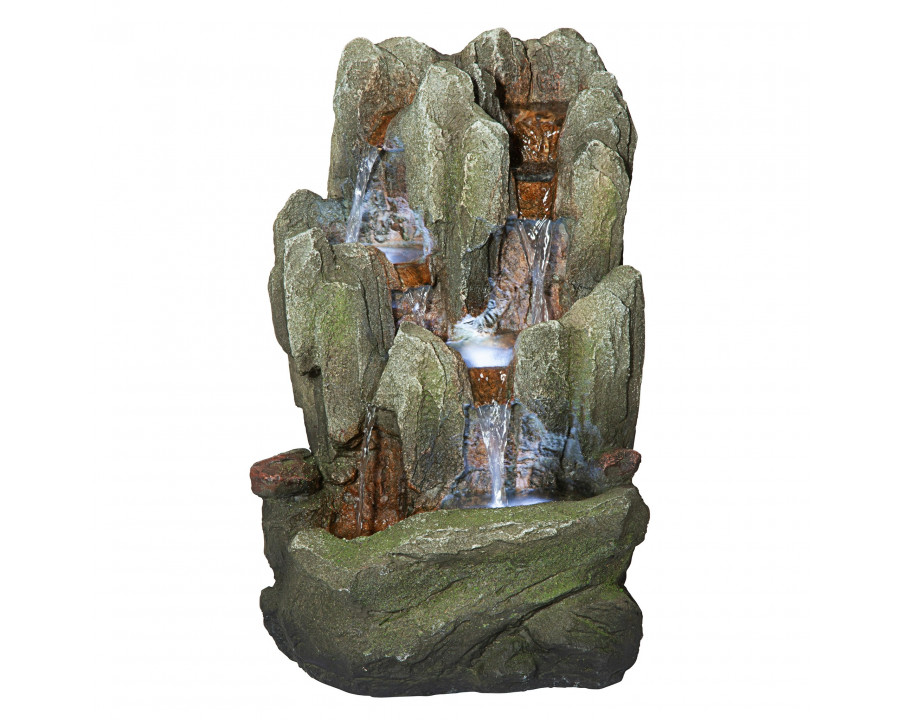 Toscano - Lost Falls Cascading Waterfall Illuminated Tabletop Fountain