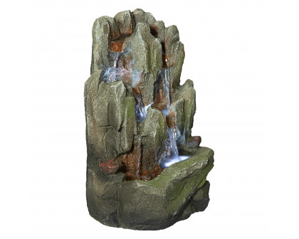 Toscano - Lost Falls Cascading Waterfall Illuminated Tabletop Fountain