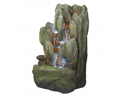 Toscano - Lost Falls Cascading Waterfall Illuminated Tabletop Fountain