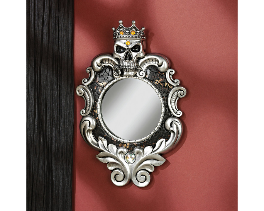 Toscano - The Fairest One of All Skull Sculptural Wall Mirror