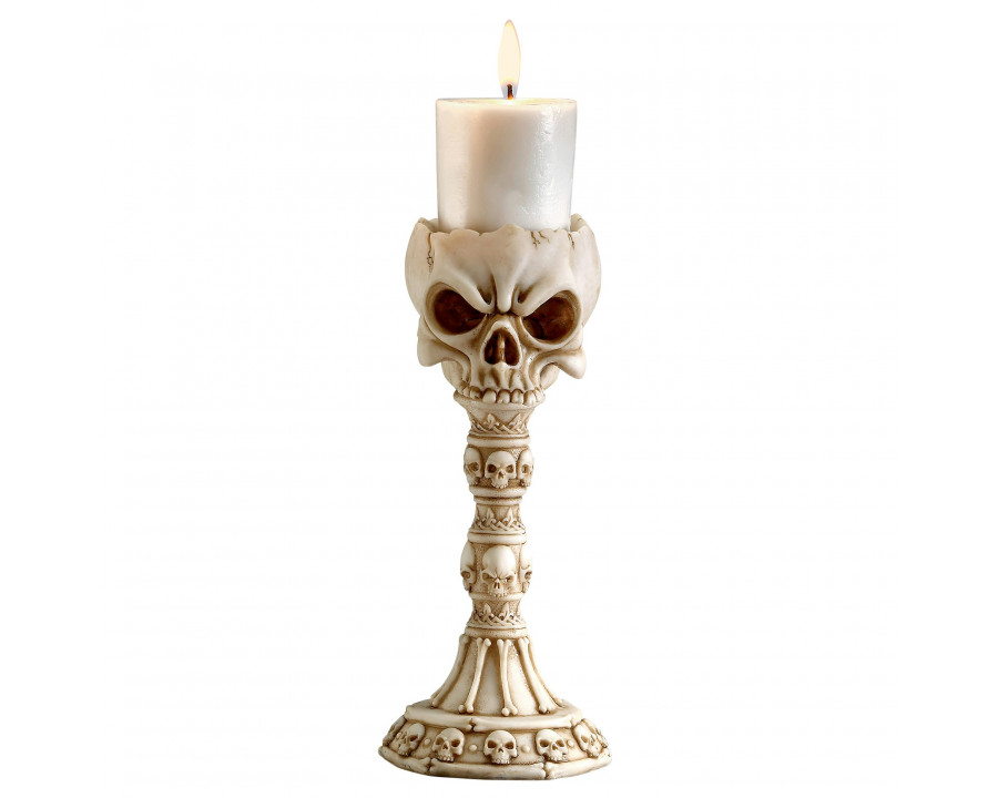 Toscano - Skullduggery Skull and Bones Sculptural Candlestick