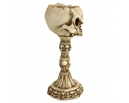 Toscano - Skullduggery Skull and Bones Sculptural Candlestick