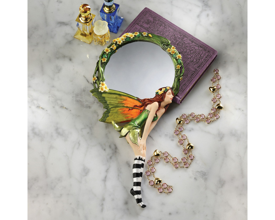 Toscano - Lochloy House Fairy Looking Glass Hand Mirror in Designer Resin