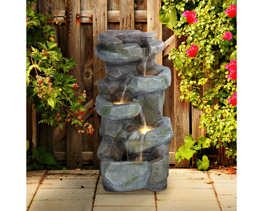 Toscano - Rocky Peak Cascading Waterfall Garden Fountain