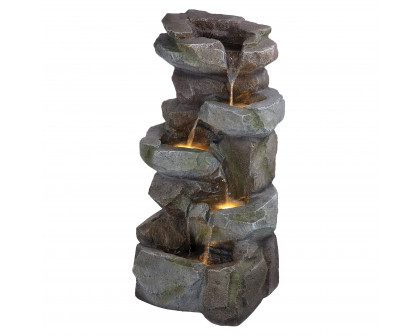 Toscano - Rocky Peak Cascading Waterfall Garden Fountain