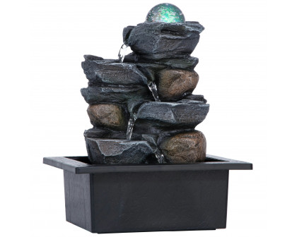 Toscano - Spinning Orb Calming Tabletop Waterfall Fountain