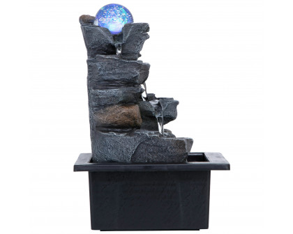 Toscano - Spinning Orb Calming Tabletop Waterfall Fountain