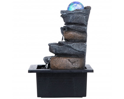 Toscano - Spinning Orb Calming Tabletop Waterfall Fountain