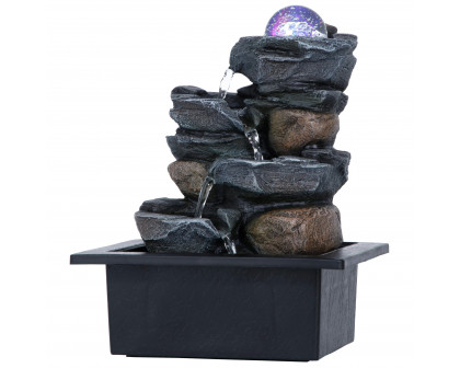 Toscano - Spinning Orb Calming Tabletop Waterfall Fountain