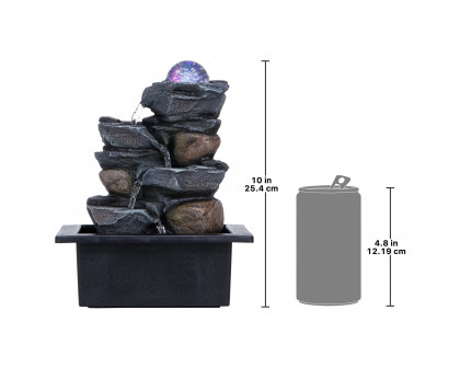 Toscano - Spinning Orb Calming Tabletop Waterfall Fountain