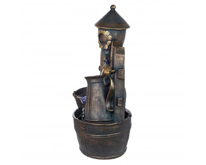 Toscano - Backyard Buckets of Fun Cascading Waterfall Garden Fountain