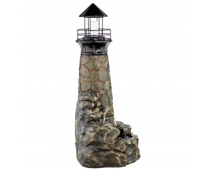 Toscano - Seaside Lighthouse LED Illuminated Cascading Garden Fountain