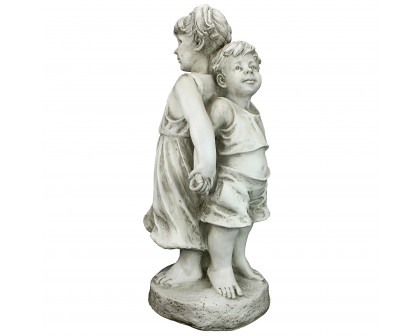 Toscano - Back to Back Brother and Sister Garden Children Statue