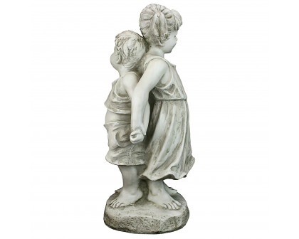 Toscano - Back to Back Brother and Sister Garden Children Statue