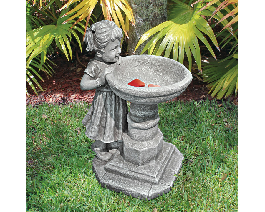 Toscano - Georgina Garden Gaze Child at Birdbath Statue