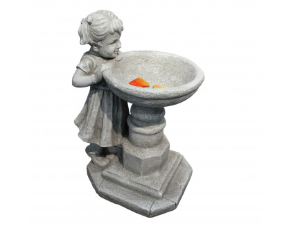 Toscano - Georgina Garden Gaze Child at Birdbath Statue