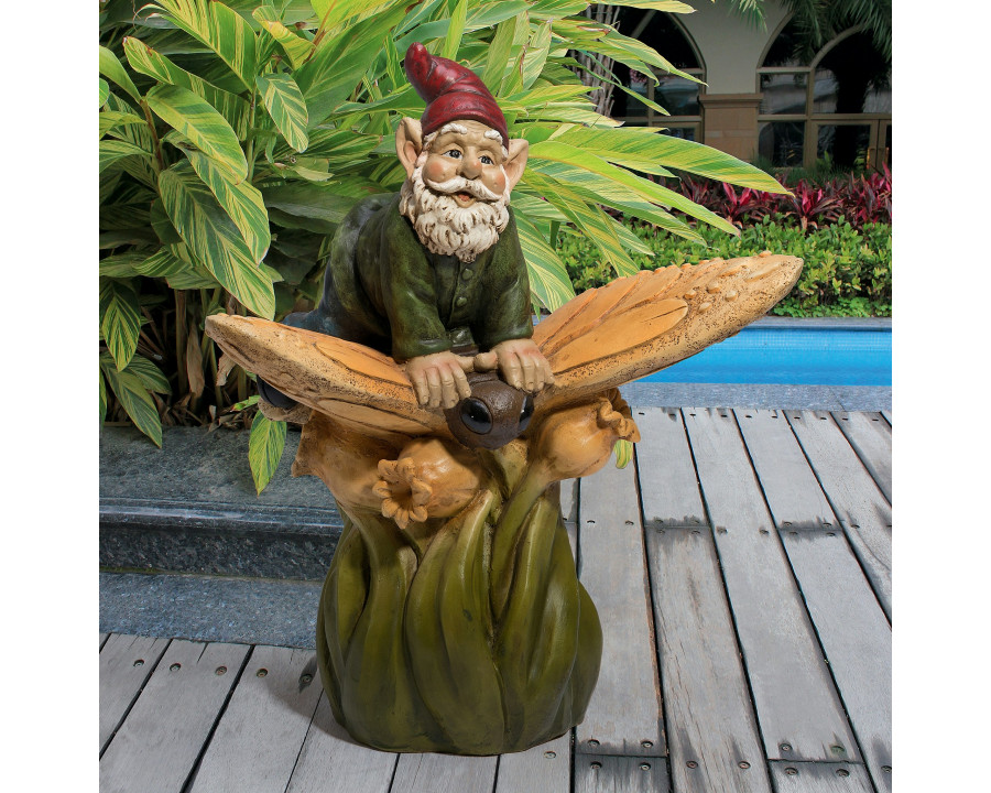 Toscano - On a Butterfly Back Garden Gnome Statue