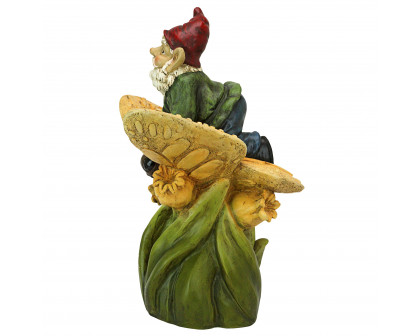 Toscano - On a Butterfly Back Garden Gnome Statue