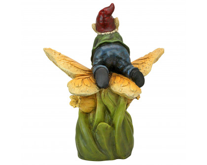 Toscano - On a Butterfly Back Garden Gnome Statue