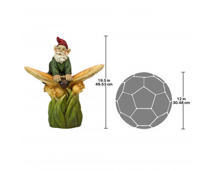 Toscano - On a Butterfly Back Garden Gnome Statue