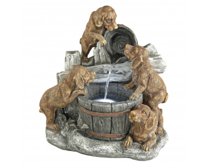 Toscano - Puppy Pail Pour Garden Fountain