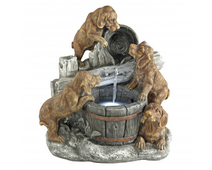 Toscano - Puppy Pail Pour Garden Fountain